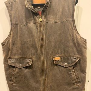 Oil skin vest